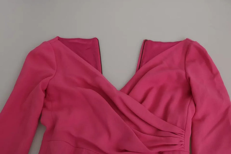 Dolce & Gabbana Pink Plunging Bodycon Sheath Mini Dress