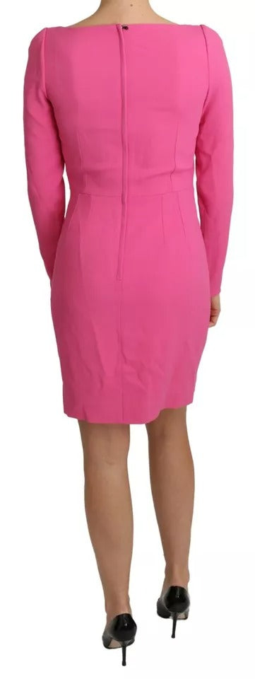 Dolce & Gabbana Pink Plunging Bodycon Sheath Mini Dress
