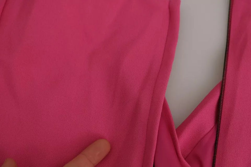 Dolce & Gabbana Pink Plunging Bodycon Sheath Mini Dress