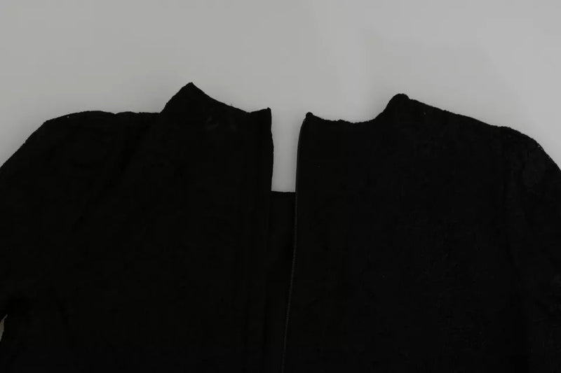 Dolce & Gabbana Black Lace Long Sleeves Blouse - Authentic Top
