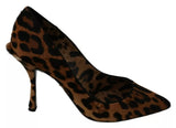Dolce & Gabbana Brown Leopard Pony Hair Heels Pumps