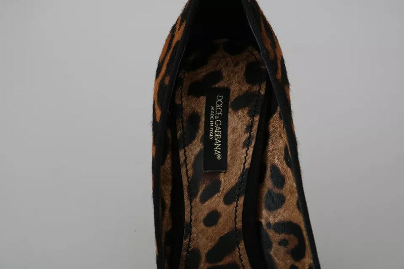 Dolce & Gabbana Brown Leopard Pony Hair Heels Pumps