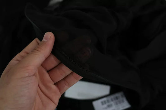 Robe Mini Plissée en Soie Mélangée Noire Dolce & Gabbana
