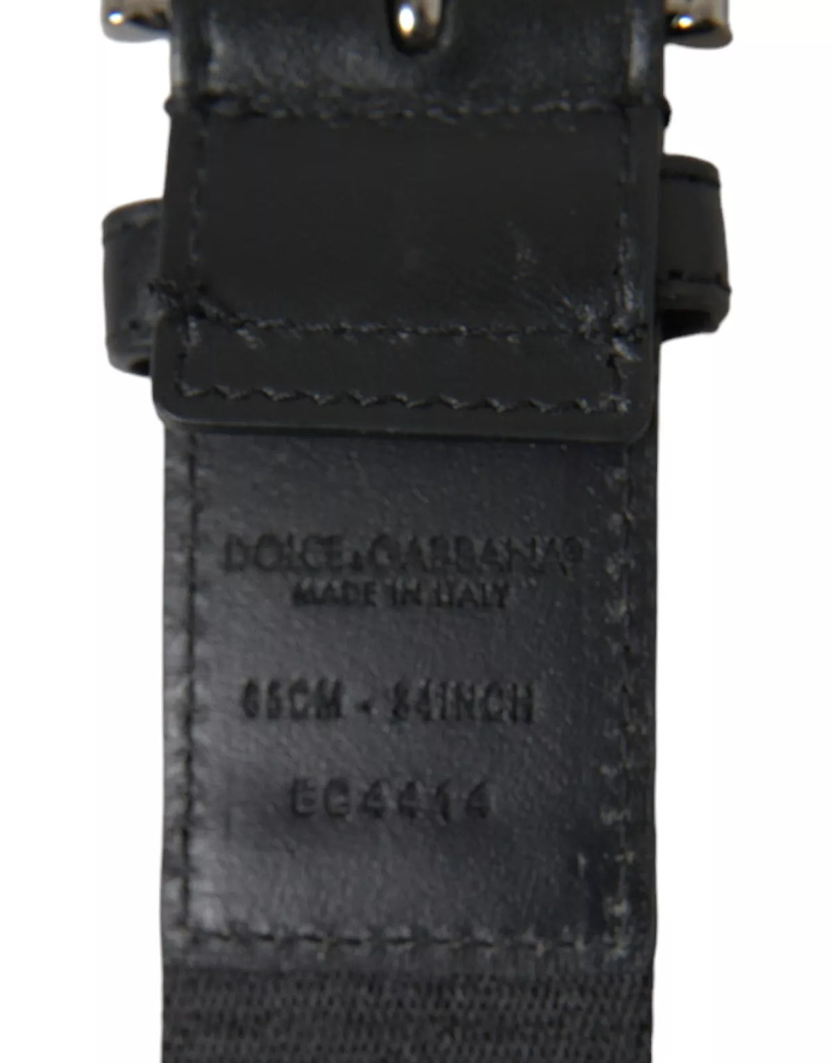 Ceinture Dolce &amp; Gabbana à boucle en métal argenté avec logo noir et bleu