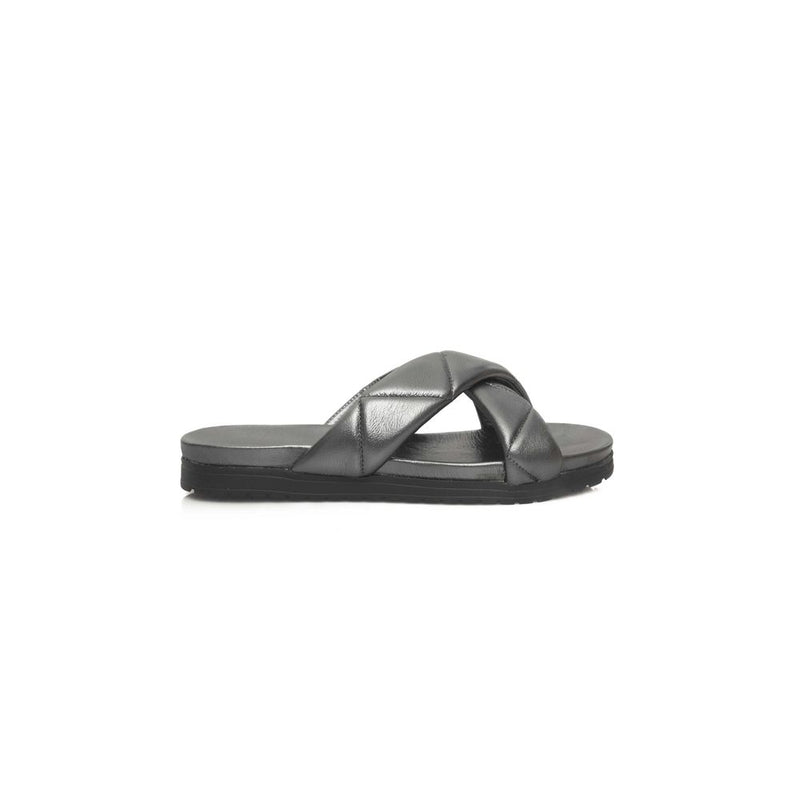 Cerruti 1881 Gray Lambskin Women Sandal - Modern Elegance