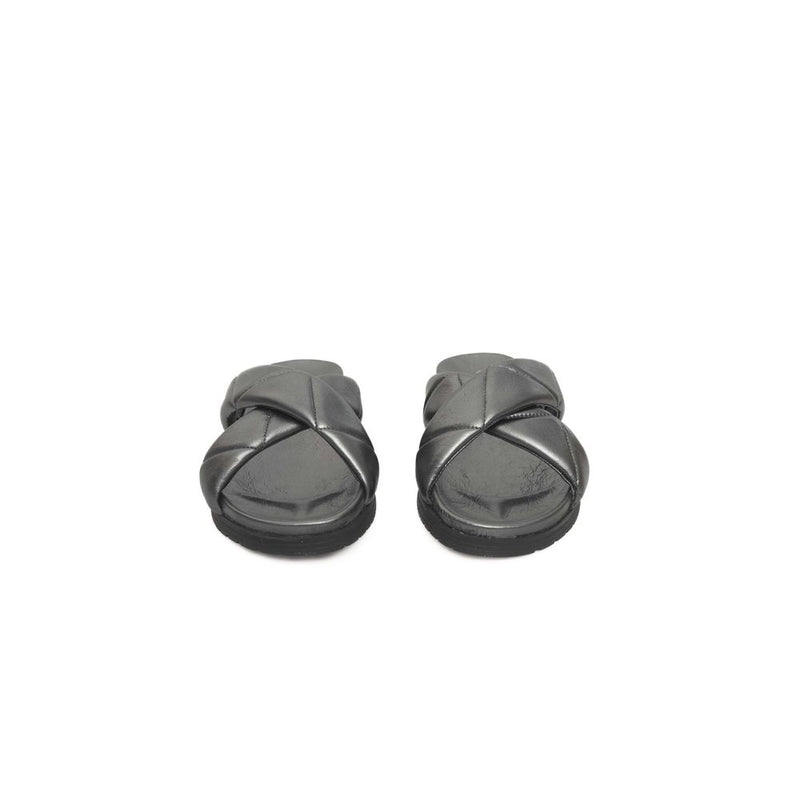 Cerruti 1881 Gray Lambskin Women Sandal - Modern Elegance