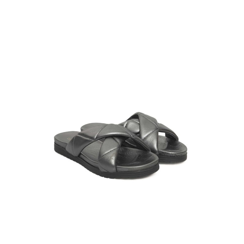 Cerruti 1881 Gray Lambskin Women Sandal - Modern Elegance