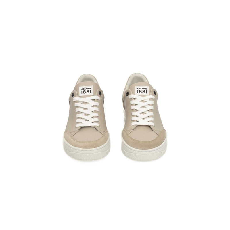 Cerruti 1881 Beige Cowhide Women Sneaker - Luxurious Style