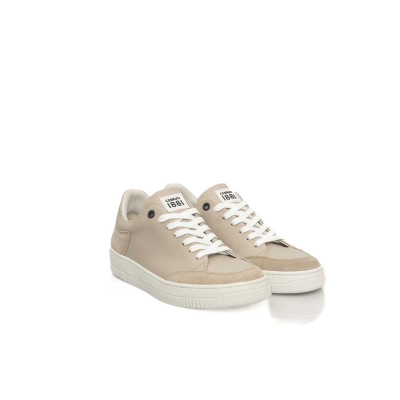 Cerruti 1881 Beige Cowhide Women Sneaker - Luxurious Style