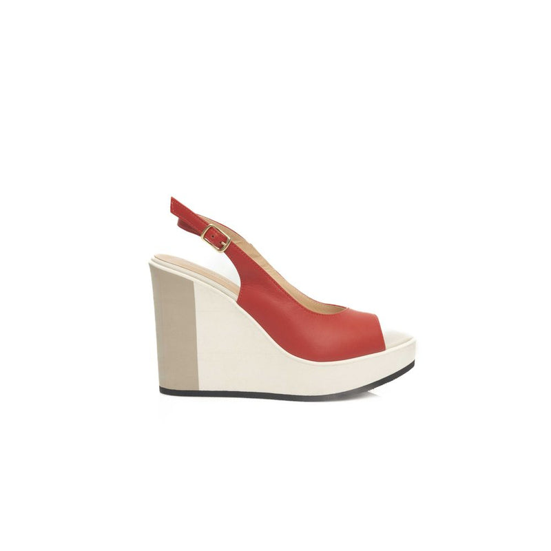 Cerruti 1881 Red Calfskin Women Sandal - Luxurious Comfort