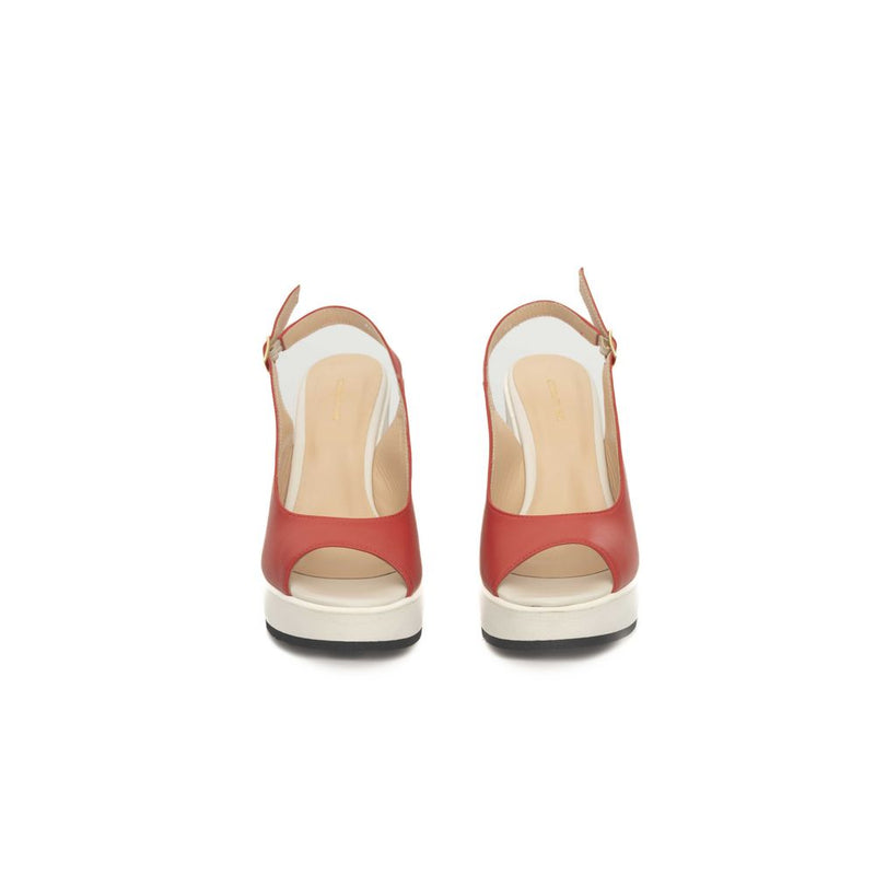 Cerruti 1881 Red Calfskin Women Sandal - Luxurious Comfort