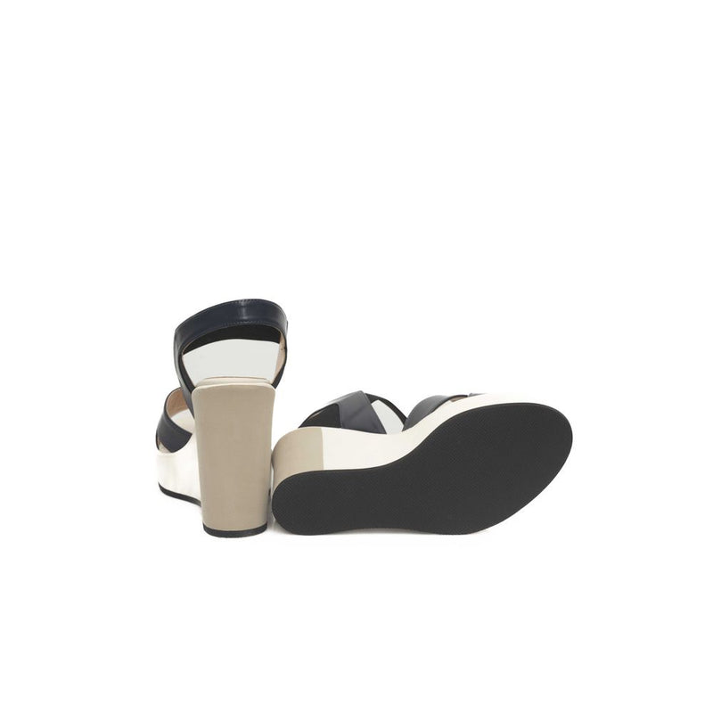 Cerruti 1881 Sandales Femmes en Cuir Bleu - Chaussures de Luxe