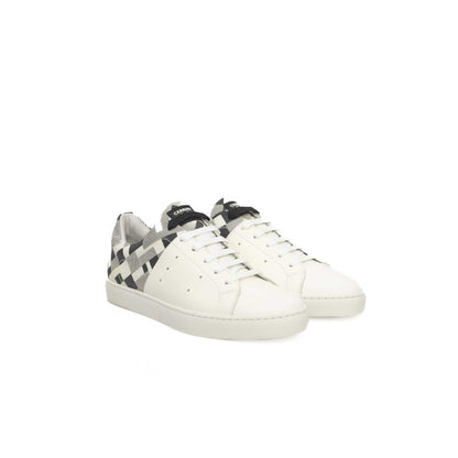 Cerruti 1881 White Calfskin Men Sneaker