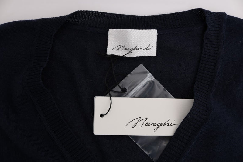 Pull chemisier en laine bleu MARGHI LO'