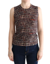 T-shirt en laine à imprimé multicolore et à maille de Dolce &amp; Gabbana
