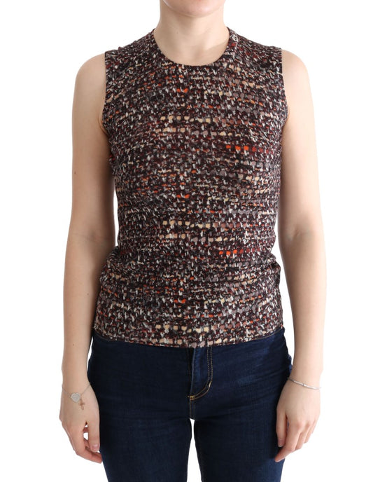 T-shirt en laine à imprimé multicolore et à maille de Dolce & Gabbana