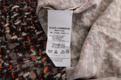 T-shirt en laine à imprimé multicolore et à maille de Dolce & Gabbana
