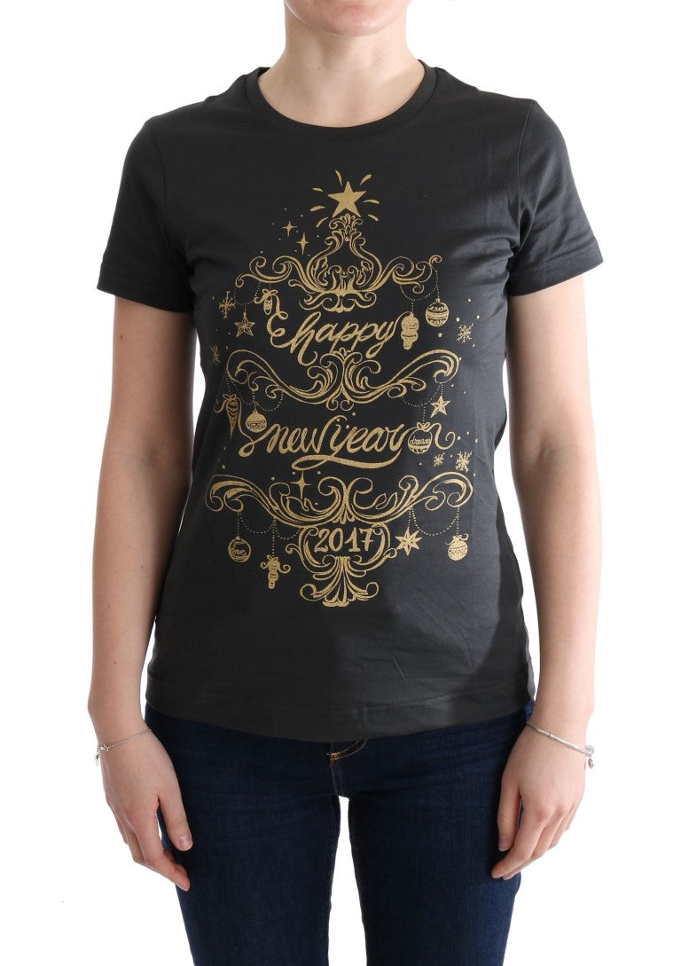 T-shirt en coton gris Dolce &amp; Gabbana, motif 2017