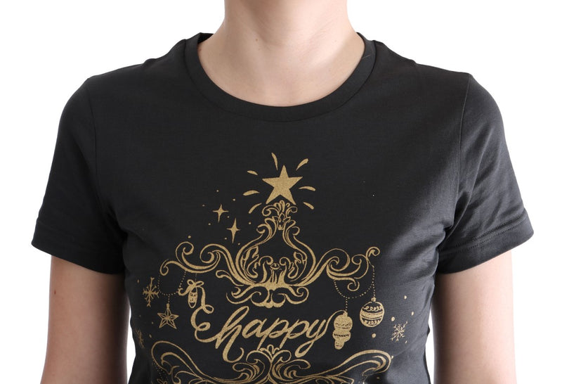 T-shirt en coton gris Dolce &amp; Gabbana, motif 2017