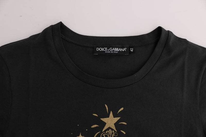 T-shirt en coton gris Dolce &amp; Gabbana, motif 2017