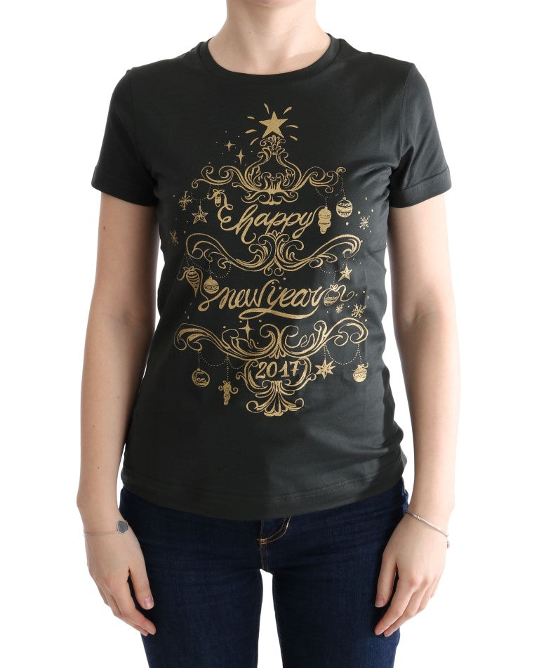 T-shirt en coton vert Dolce &amp; Gabbana, motif 2017