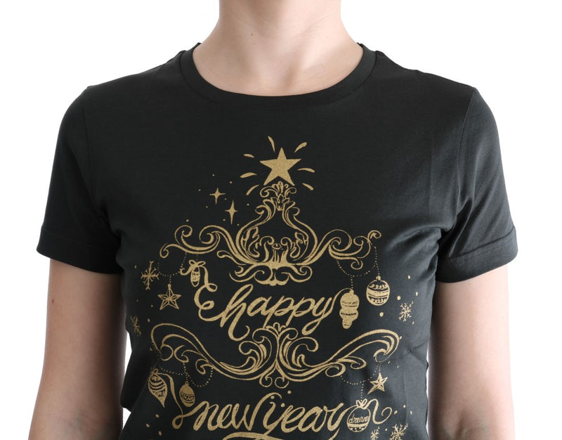 T-shirt en coton vert Dolce &amp; Gabbana, motif 2017