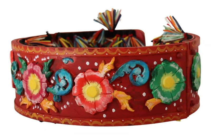Dolce & Gabbana Ceinture Large Taille Carretto Fleurie Multicolore
