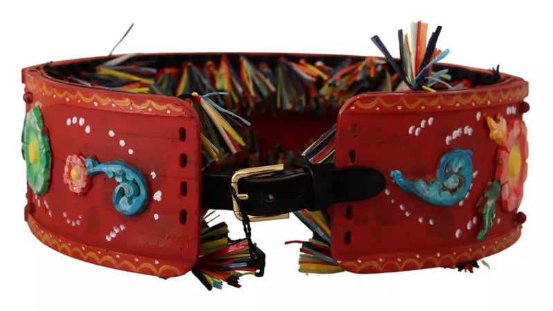 Dolce & Gabbana Ceinture Large Taille Carretto Fleurie Multicolore