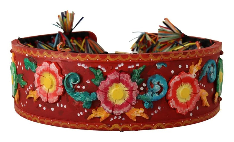 Dolce & Gabbana Ceinture Large Taille Carretto Fleurie Multicolore