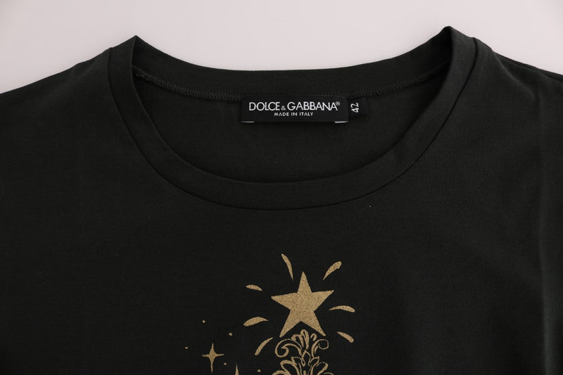 T-shirt en coton vert Dolce &amp; Gabbana, motif 2017