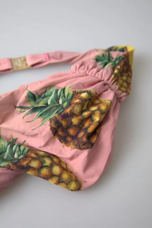 Dolce & Gabbana Pink Printed Bikini Top - Luxe Swimwear