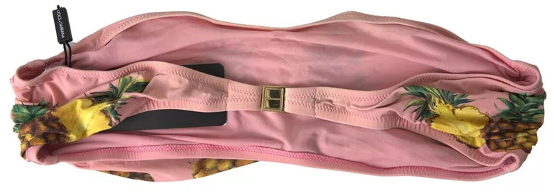 Dolce & Gabbana Pink Printed Bikini Top - Luxe Swimwear
