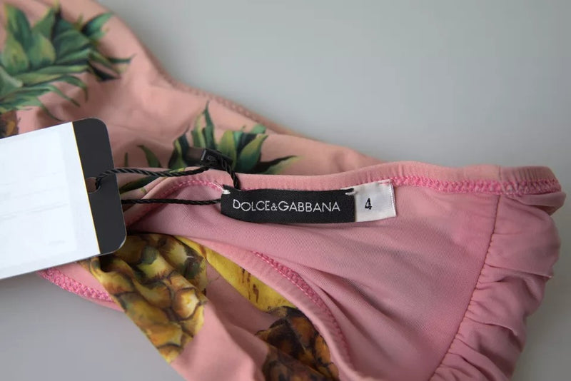 Dolce & Gabbana Pink Printed Bikini Top - Luxe Swimwear