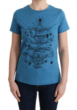 T-shirt en coton bleu Dolce &amp; Gabbana, motif 2017