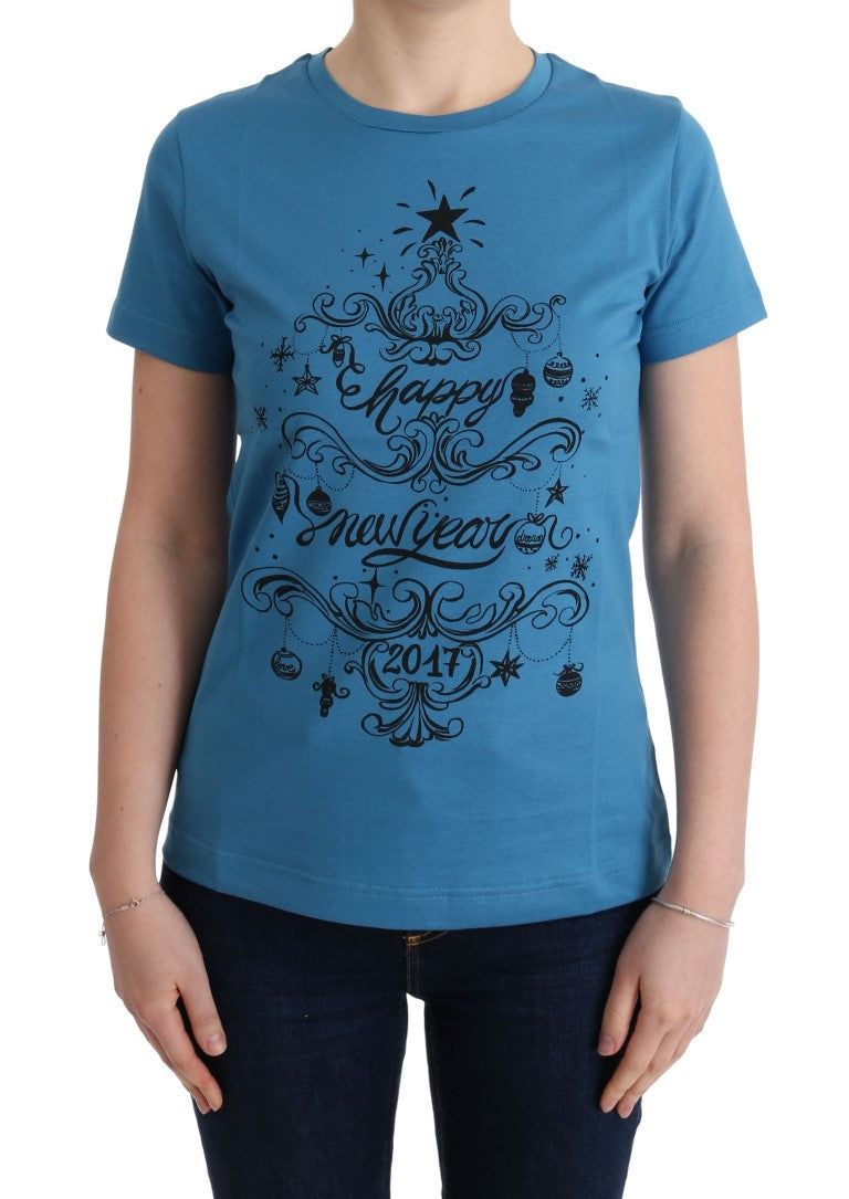 T-shirt en coton bleu Dolce &amp; Gabbana, motif 2017