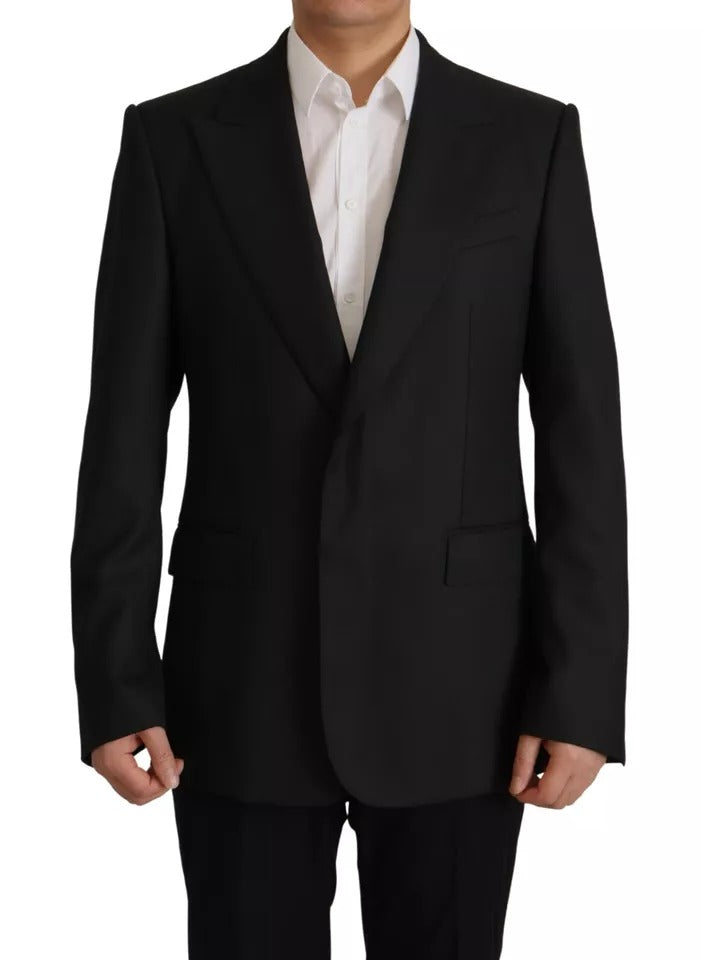 Dolce &amp; Gabbana Zwarte Polyester Blazer met Enkele Knopenrij