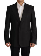 Dolce &amp; Gabbana - Blazer à simple boutonnage en polyester noir