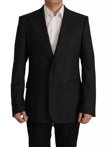 Dolce &amp; Gabbana Zwarte Polyester Blazer met Enkele Knopenrij