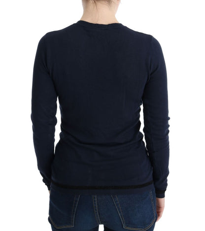 Pull en viscose bleu à col en V de Costume National
