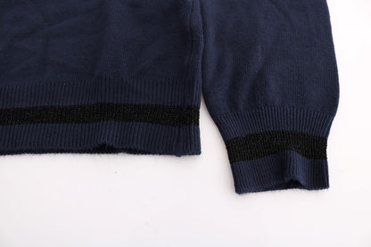 Pull en viscose bleu à col en V de Costume National