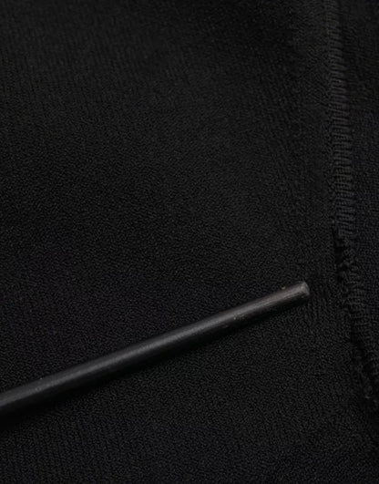 Robe midi moulante sans manches en viscose noire de Dolce & Gabbana