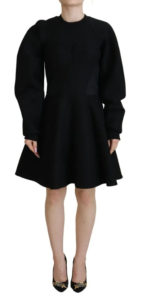 Robe Mini A-line à Manches Longues Dolce & Gabbana Noir