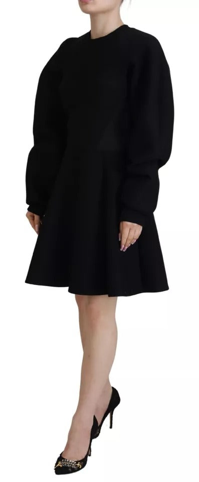 Robe Mini A-line à Manches Longues Dolce & Gabbana Noir