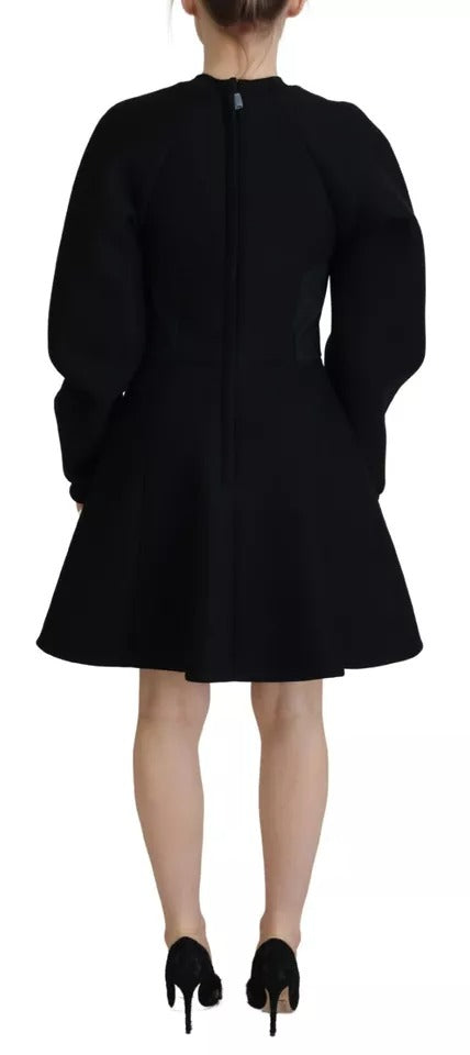Robe Mini A-line à Manches Longues Dolce & Gabbana Noir