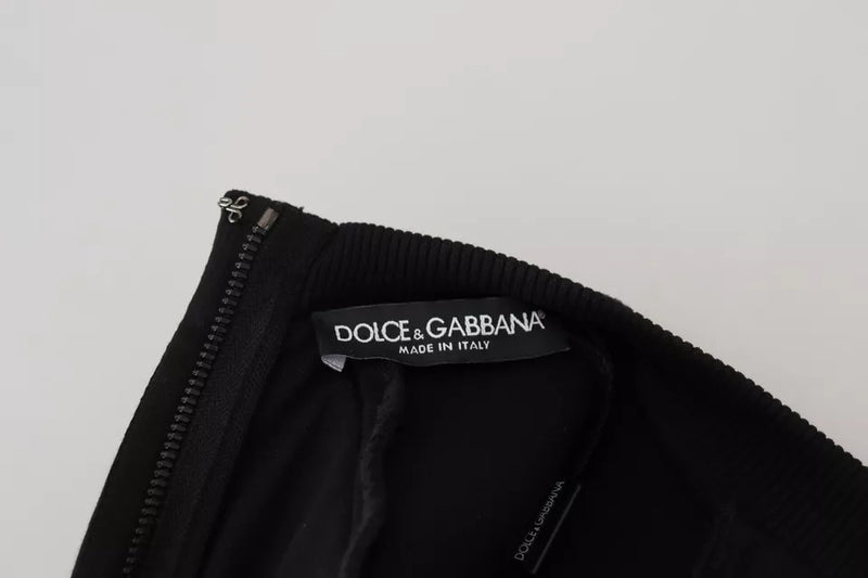 Robe Mini A-line à Manches Longues Dolce & Gabbana Noir