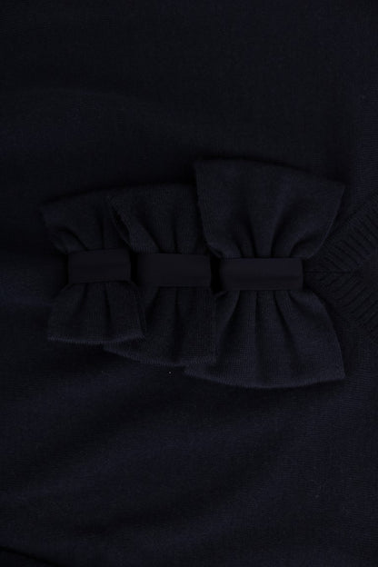 MARGHI LO' Robe chemise en laine bleue à manches longues