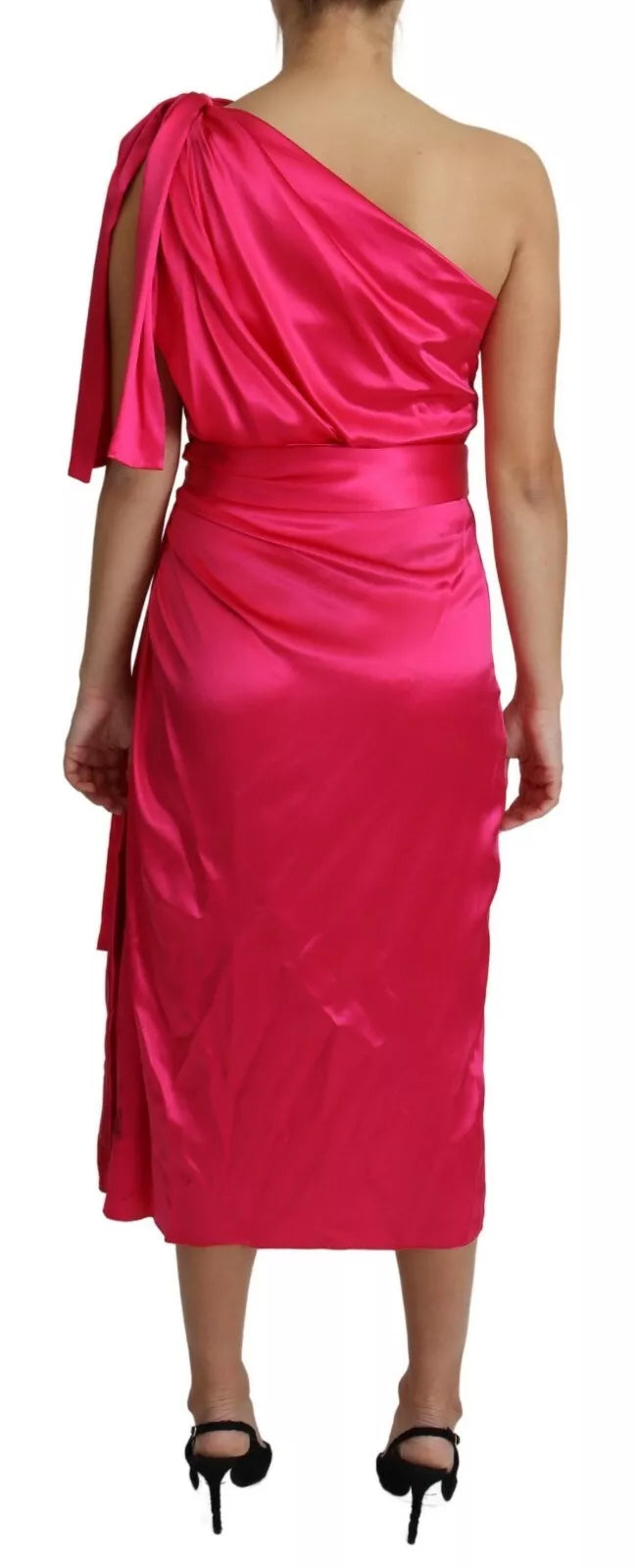 Robe Midi Fuchsia Ajustée à Épaule Dénudée Dolce & Gabbana