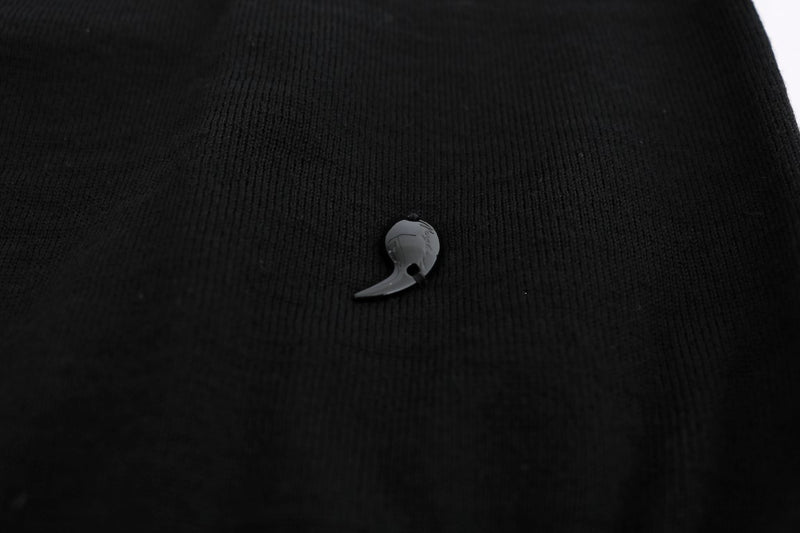 MARGHI LO' Robe chemise noire en laine à manches longues