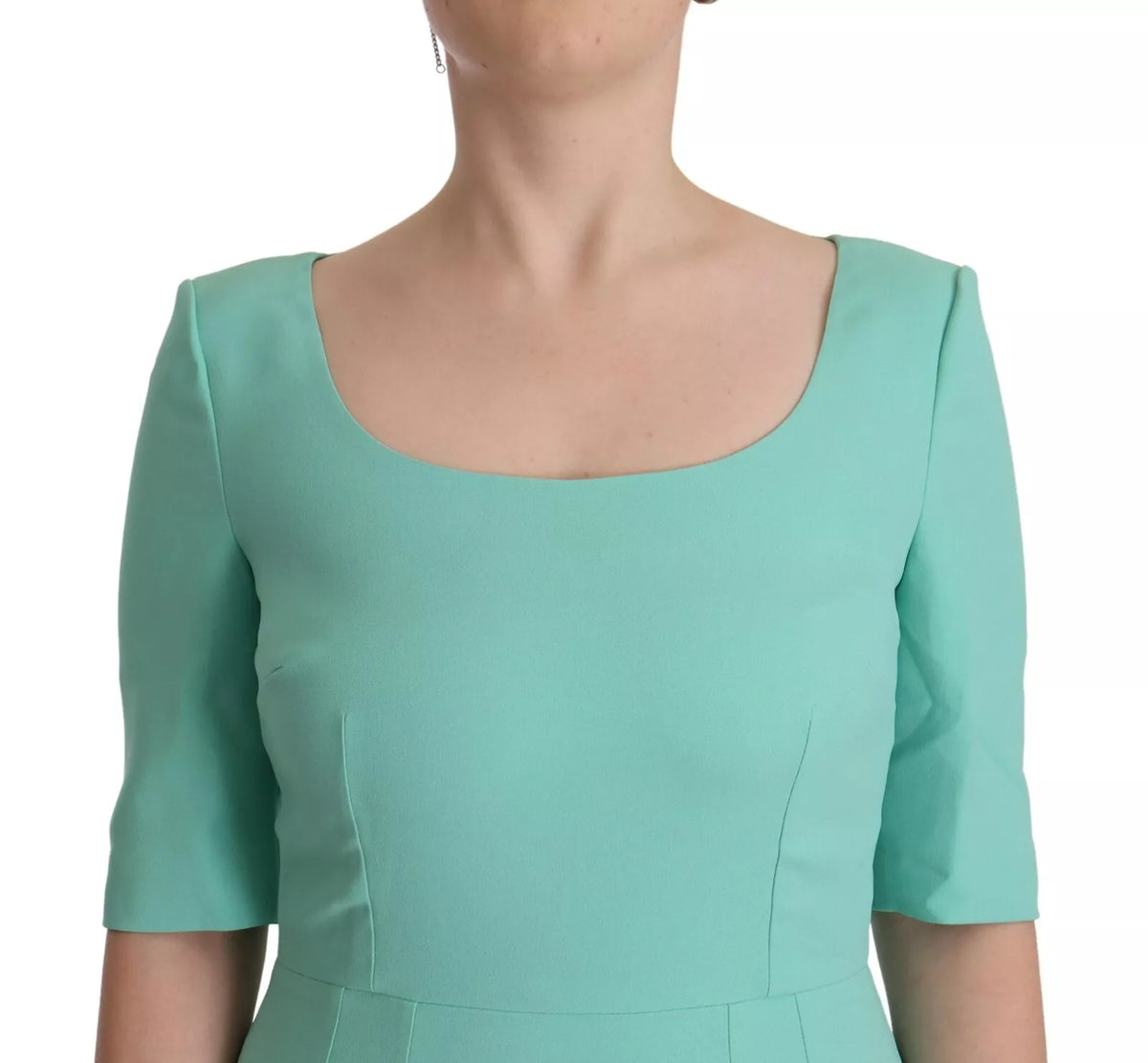 Robe fourreau verte menthe Dolce & Gabbana avec décolleté carré