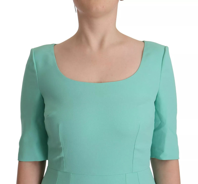 Dolce & Gabbana Mint Green Sheath Dress with Square Neckline